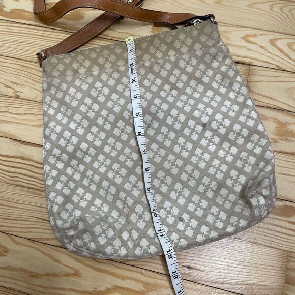 Kate Spade Classic Spade Canvas Beige Leather Crossbody Shoulder Bag‎ WKRU150 - Picture 6 of 8
